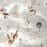 Printed Double Gauze ALYA White / Brown